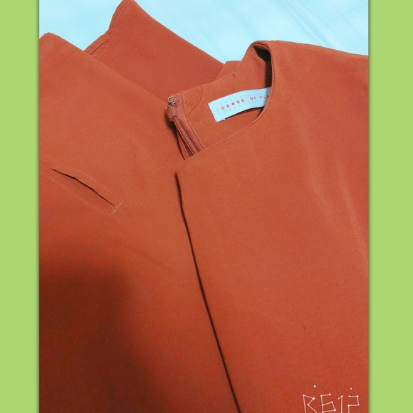 Sense of Place Japan Tokyo style Orange Midi Dress - Picture 3 of 5